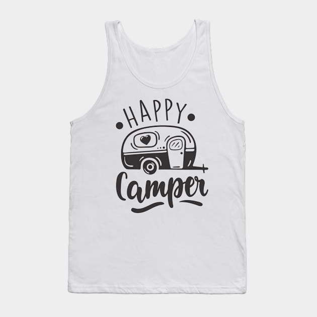 Happy Camper RV Camping Travel Tank Top by DAN LE